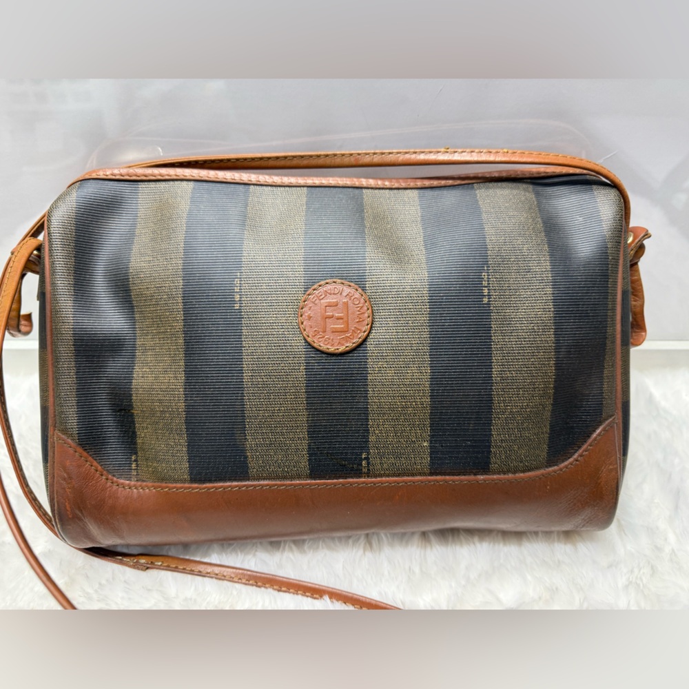 Fendi Black and Brown Striped Bag